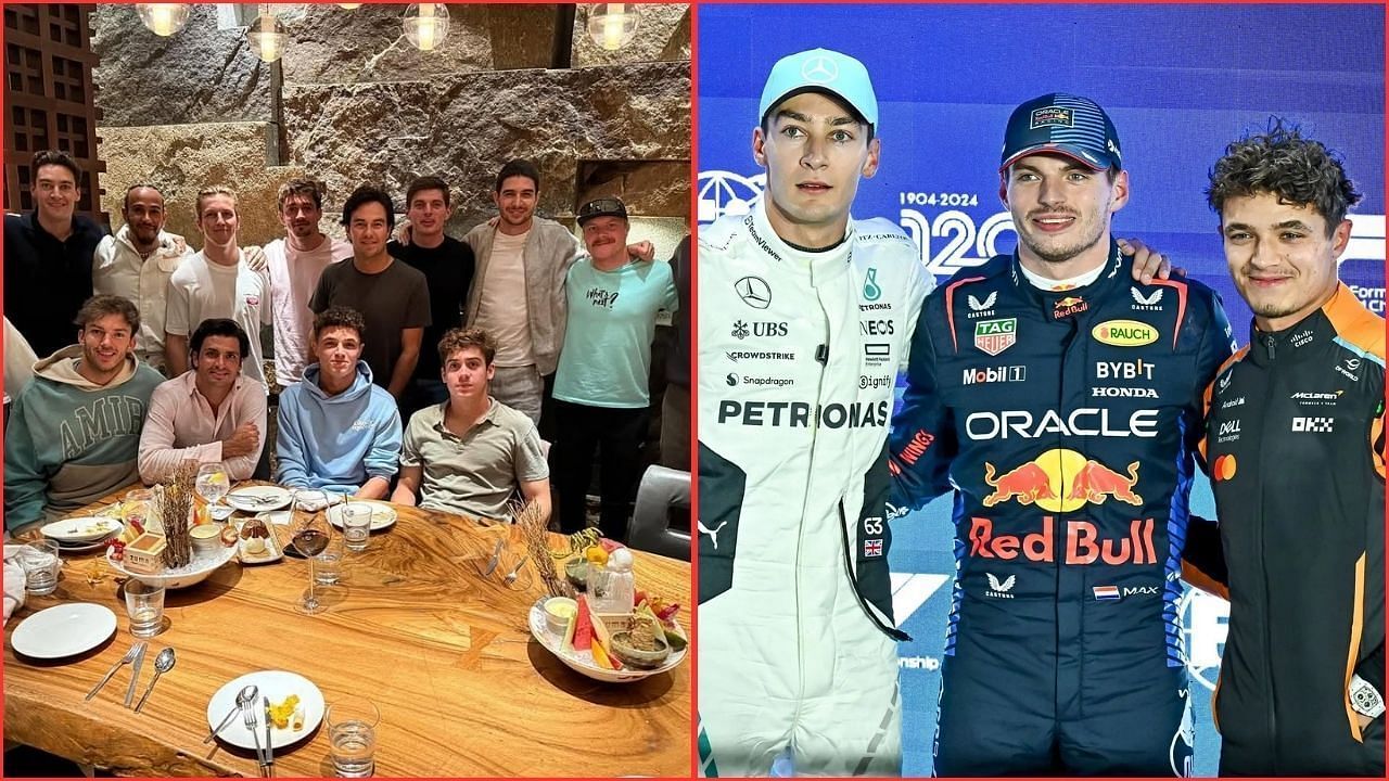 Max Verstappen drops cryptic response to Lando Norris&rsquo; savage IG caption about him and George Russell&rsquo;s seating (Images from @landonorris on Instagram and Getty Images)