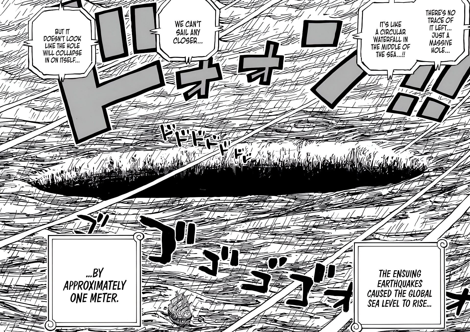 'The world is sinking' (Image via Eiichiro Oda/Shueisha)