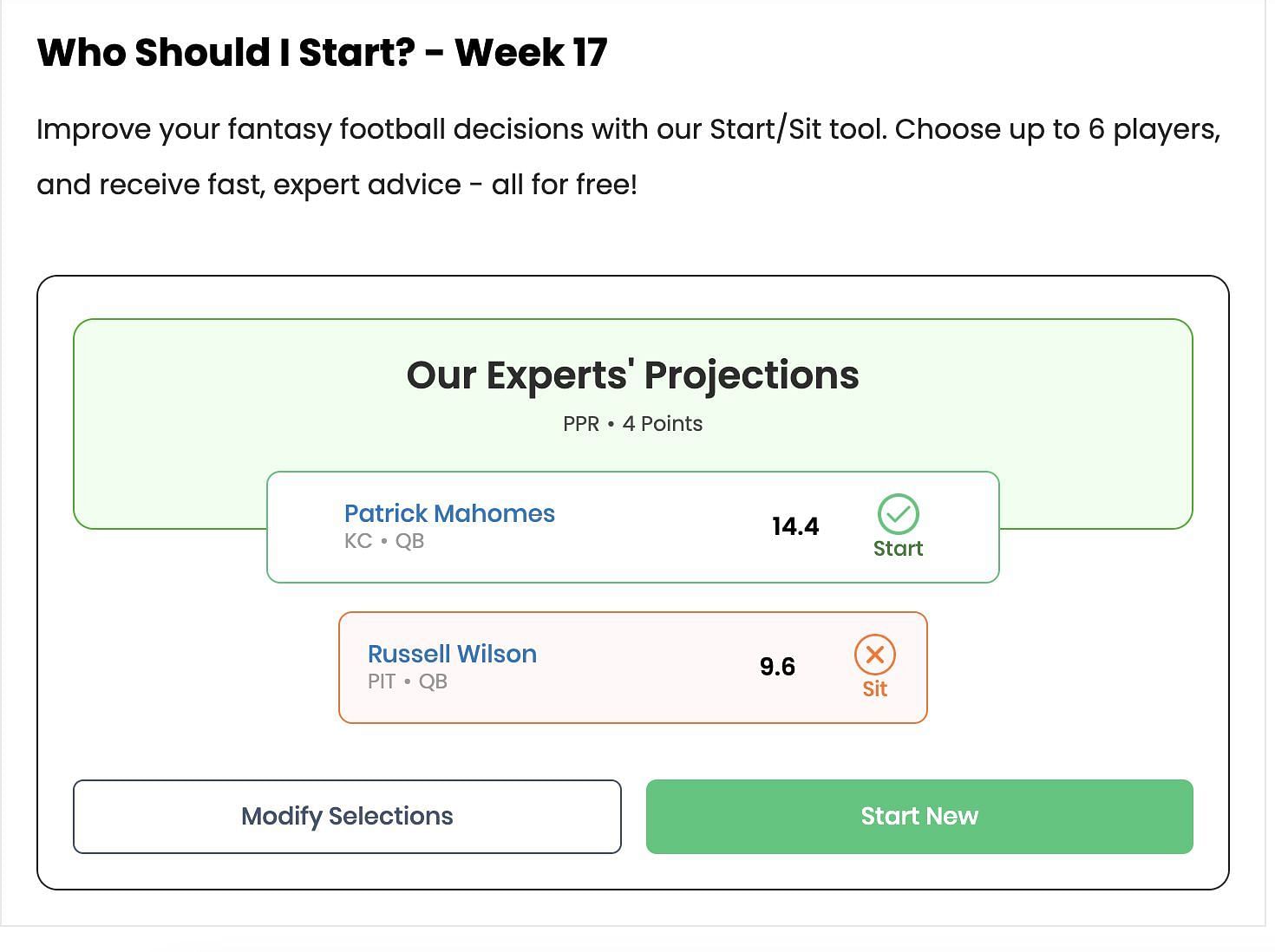 Fantasy projections