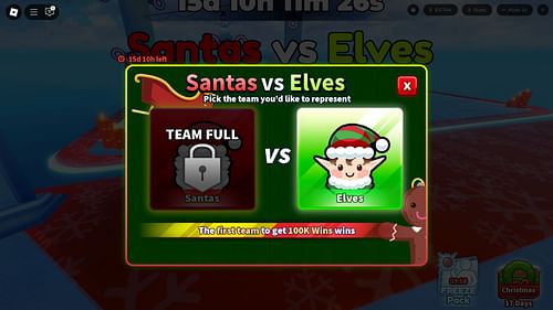 The Santas Vs Elves event (Image via Roblox)