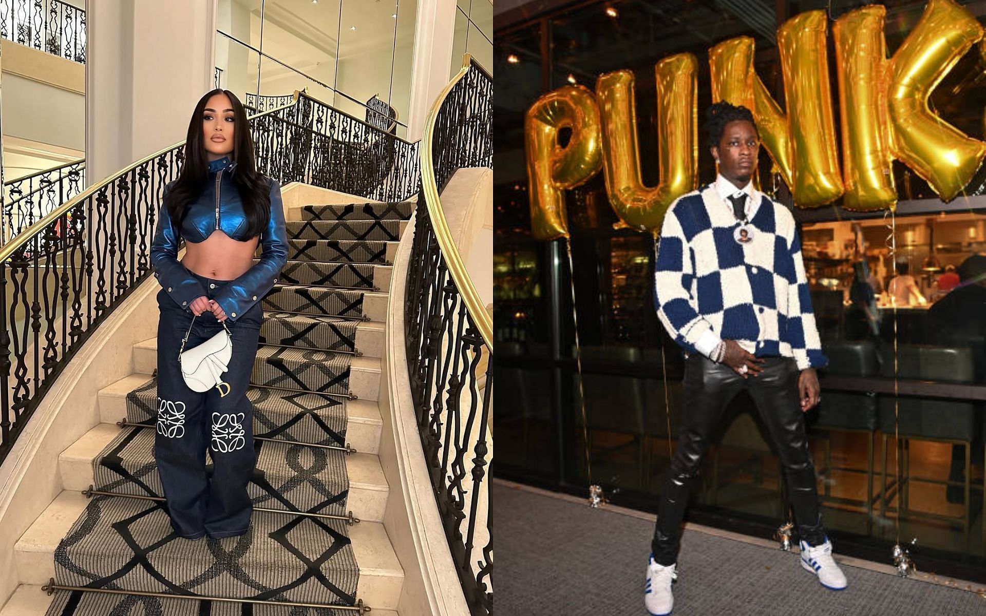 Leena Sayed (left) and Young Thug (right) speak out after their controversial intercation in 2022. [Images courtesy: @leenasayed on Instagram and Getty]