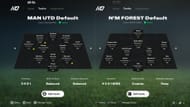 Man United vs Nott'm Forest in EA FC 25: Default tactics and roles (Image via EA Sports)
