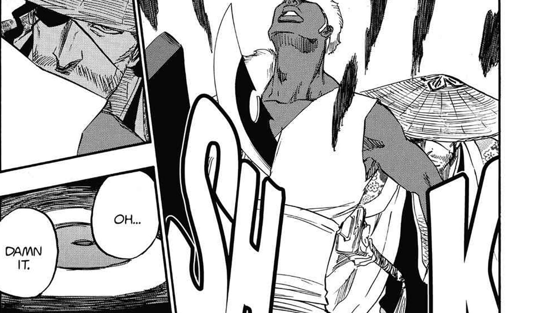 Shunsui outmaneuvering Lille Barro in the Bleach manga (Image via Shueisha)