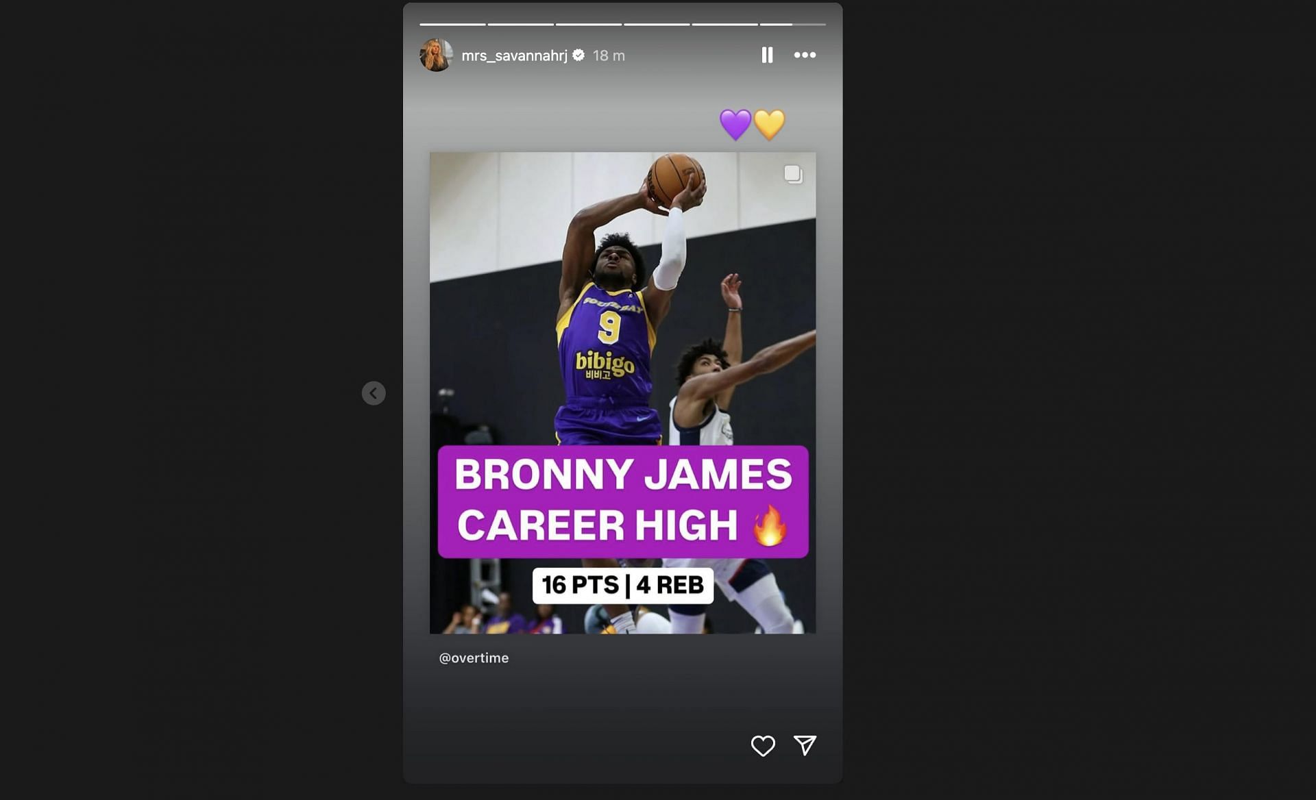 Savannah James&#039; story on Bronny James