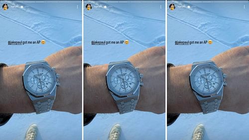 Logan Paul's new watch. [Image via Instagram]