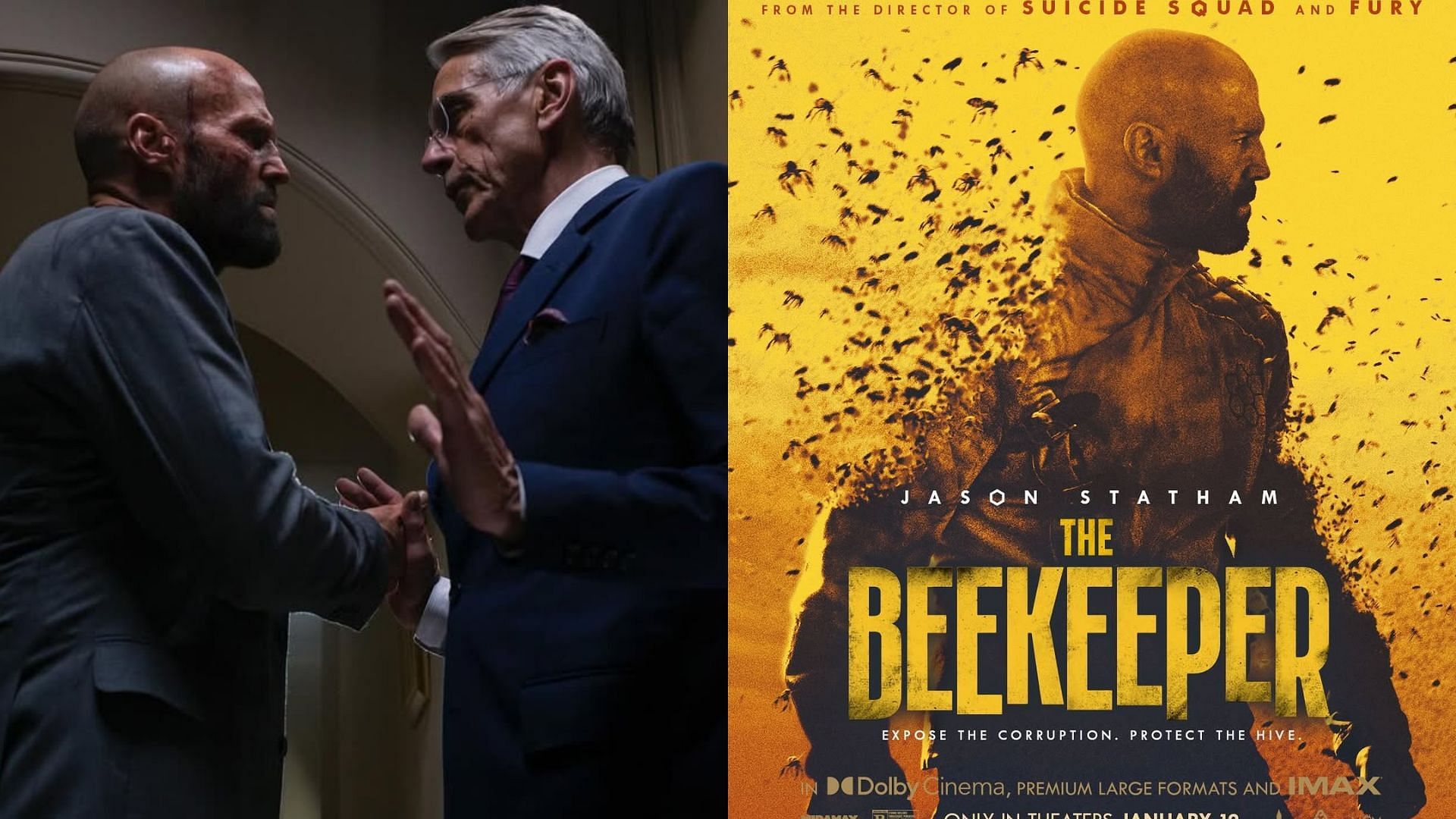 The Beekeeper (Images via Instagram/@warnerbrosentertainment/@beekeepermov)