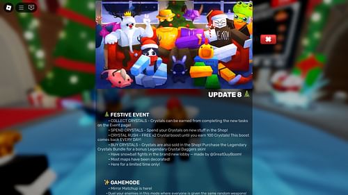 In-game update log (Image via Roblox)