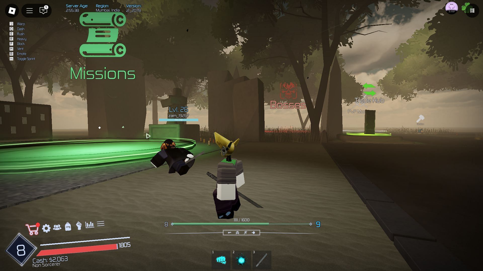 Complete missions and beat enemies to get Demon Fingers (Image via Roblox)