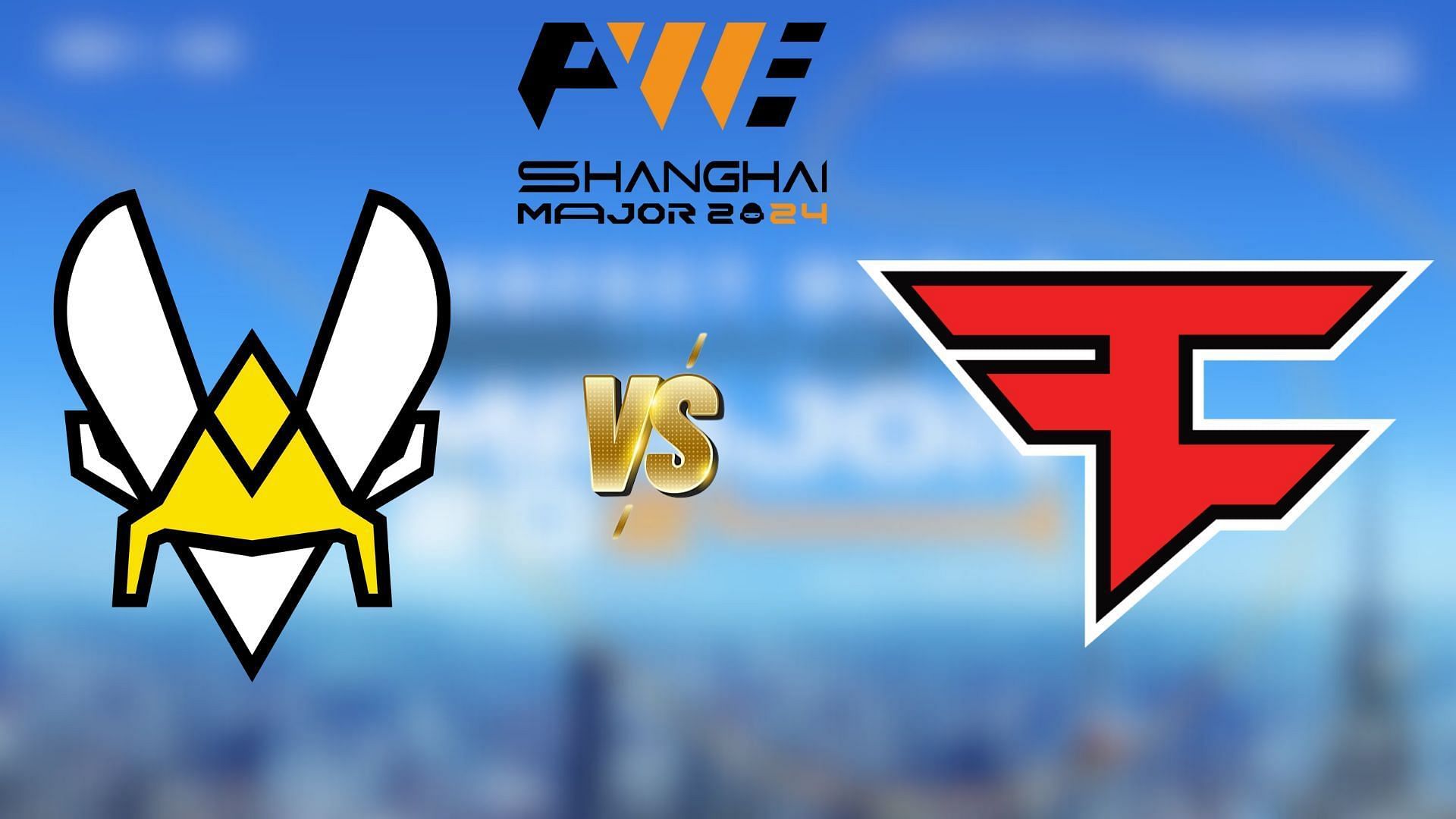 Team Vitality vs FaZe Clan will be the concluding quarterfinal on day two at PW Shanghai Major (Image via X/@CS_PerfectWorld || Assets via Team Vitality, FaZe Clan)