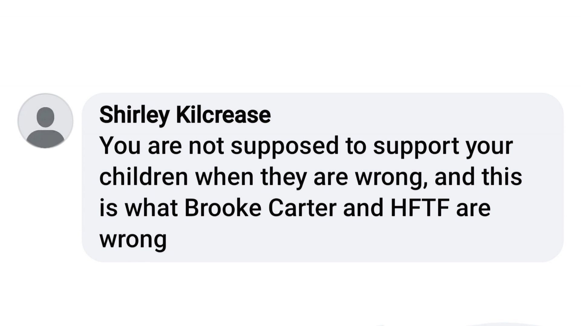 Viewer comments on Brooke trying to course-correct Hope and Carter (via Patrice Pitter / Facebook)