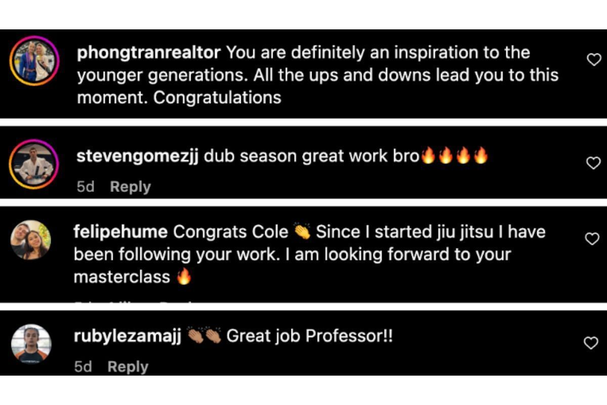 Screenshot of fans&#039; comments