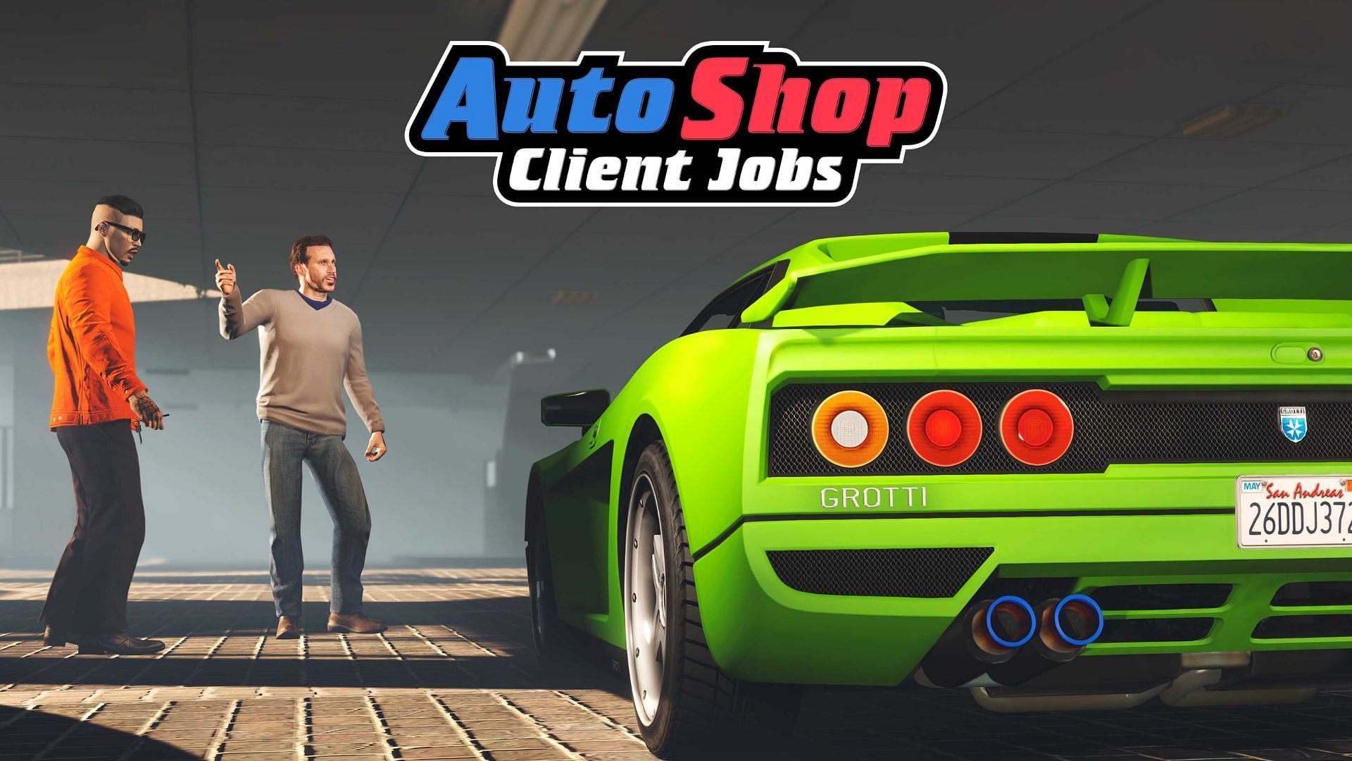 A promotional picture of Auto Shops Client Jobs (Image via Rockstar Games)