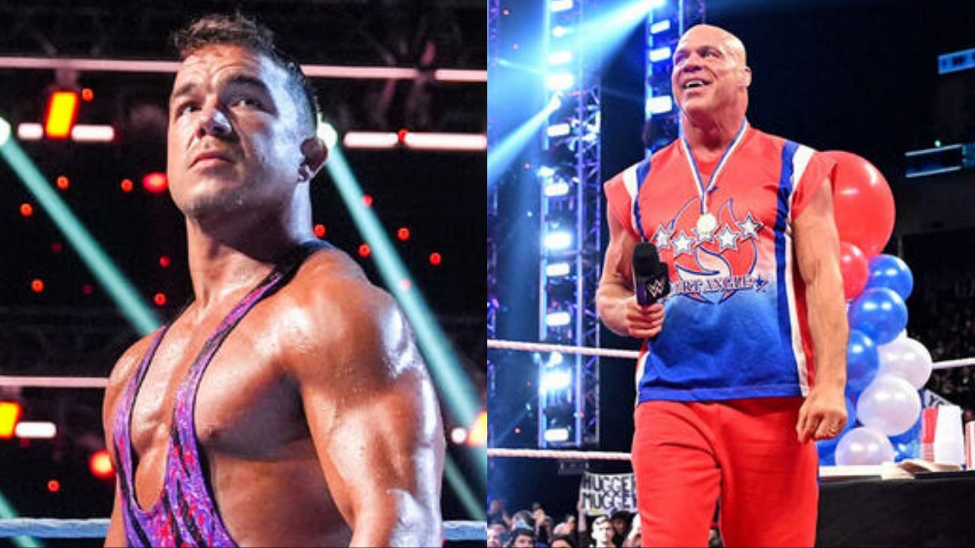 Chad Gable (left) and Kurt Angle (right) - (Photo credit: WWE.com)