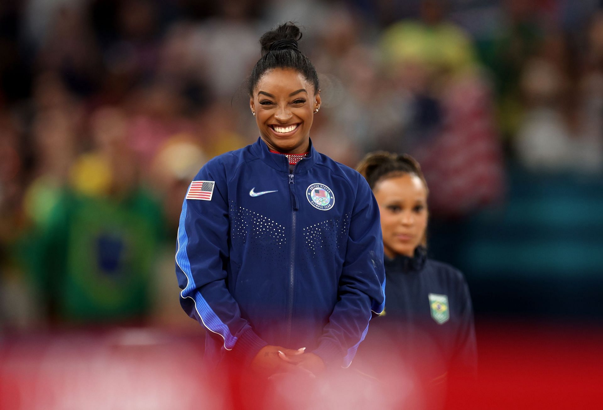 Simone Biles on the podium at the Olympic Games Paris 2024: Day 10 - (Source: Getty)