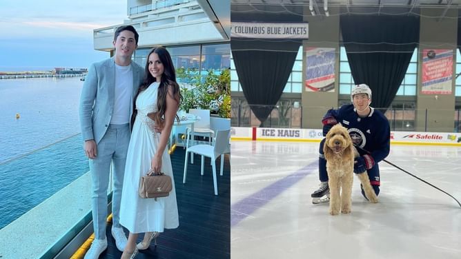 Zach Werenski’s fiancee Odette Peters drops her reaction to beau being named first star in 6-2 win over the Bruins
