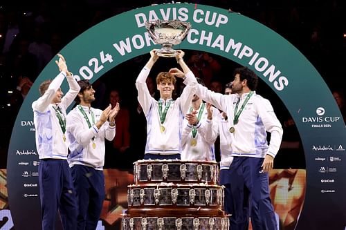 The Italian team defended its Davis Cup crown this year, capping off a splendid year for the No. 1 Jannik Sinner - Source: Getty