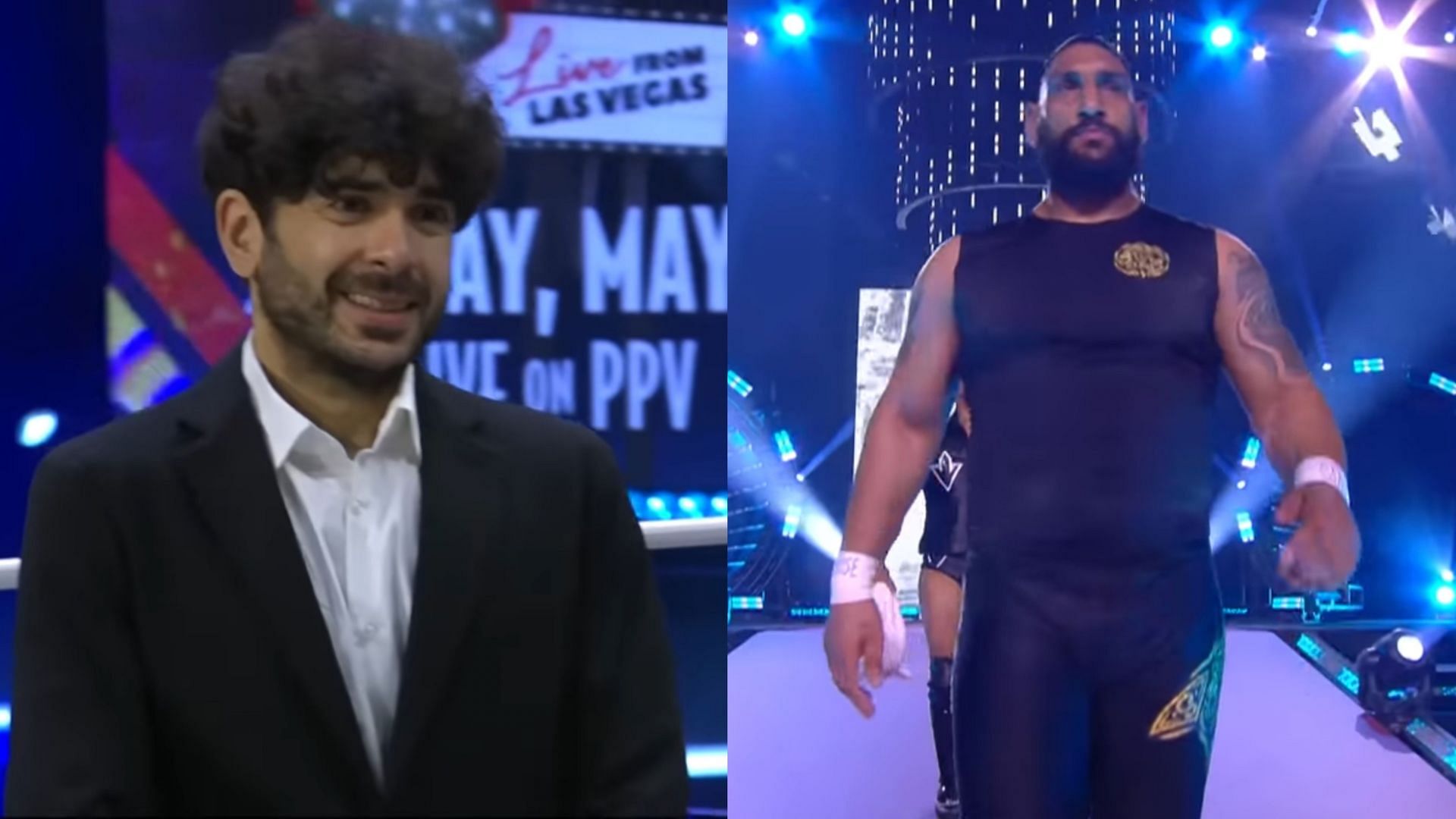 Tony Khan (left) and Satnam Singh (right) (Image credits: AEW&rsquo;s YouTube)