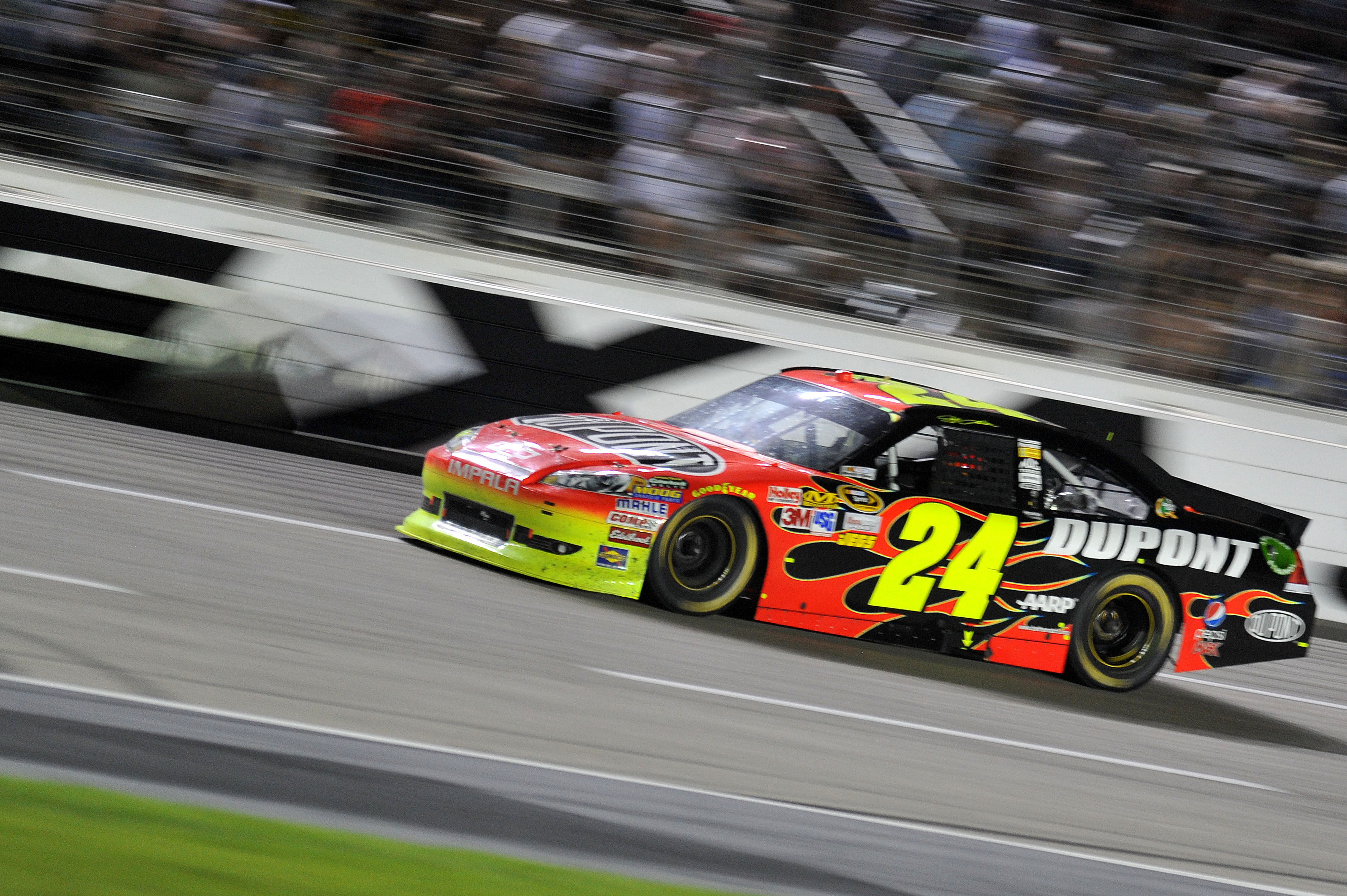 NASCAR Sprint Cup Series driver Jeff Gordon races down the straightway in the DuPont Chevrolet - Source: Imagn