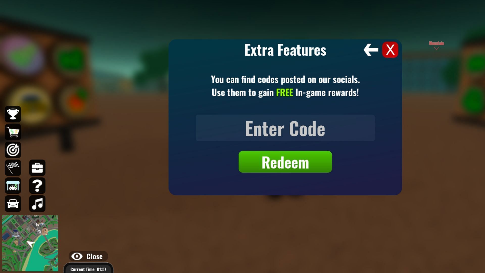 Redeem codes in Dealership Life RP (Image via Roblox)