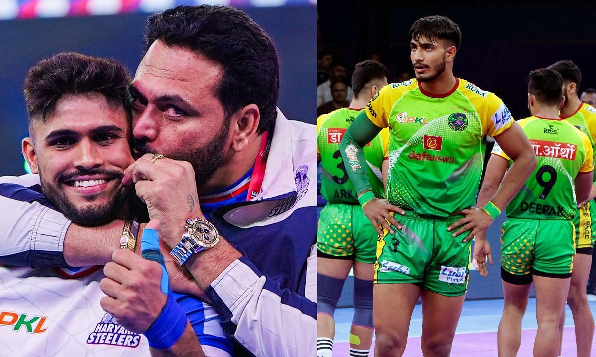 मनप्रीत सिंह और देवांक को मिला येलो कार्ड (Photo Credit - @HaryanaSteelers/@PatnaPirates)