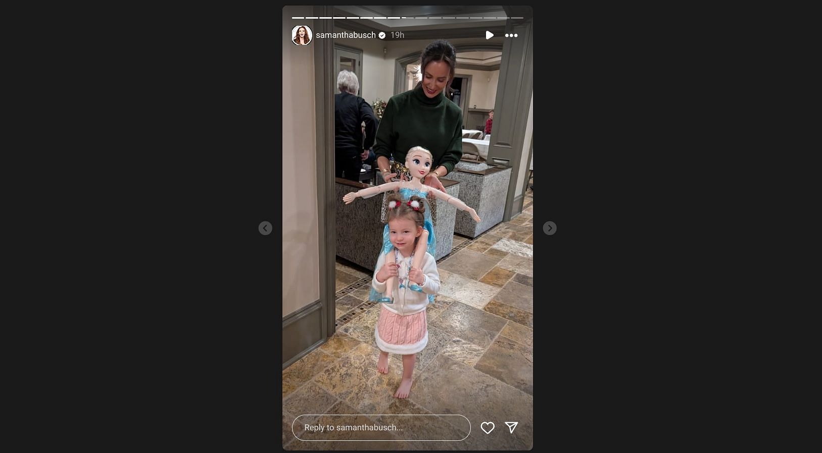 Samantha Busch&#039;s story with daughter Lennix on Christmas - Source: via @samanthabusch on Instagram