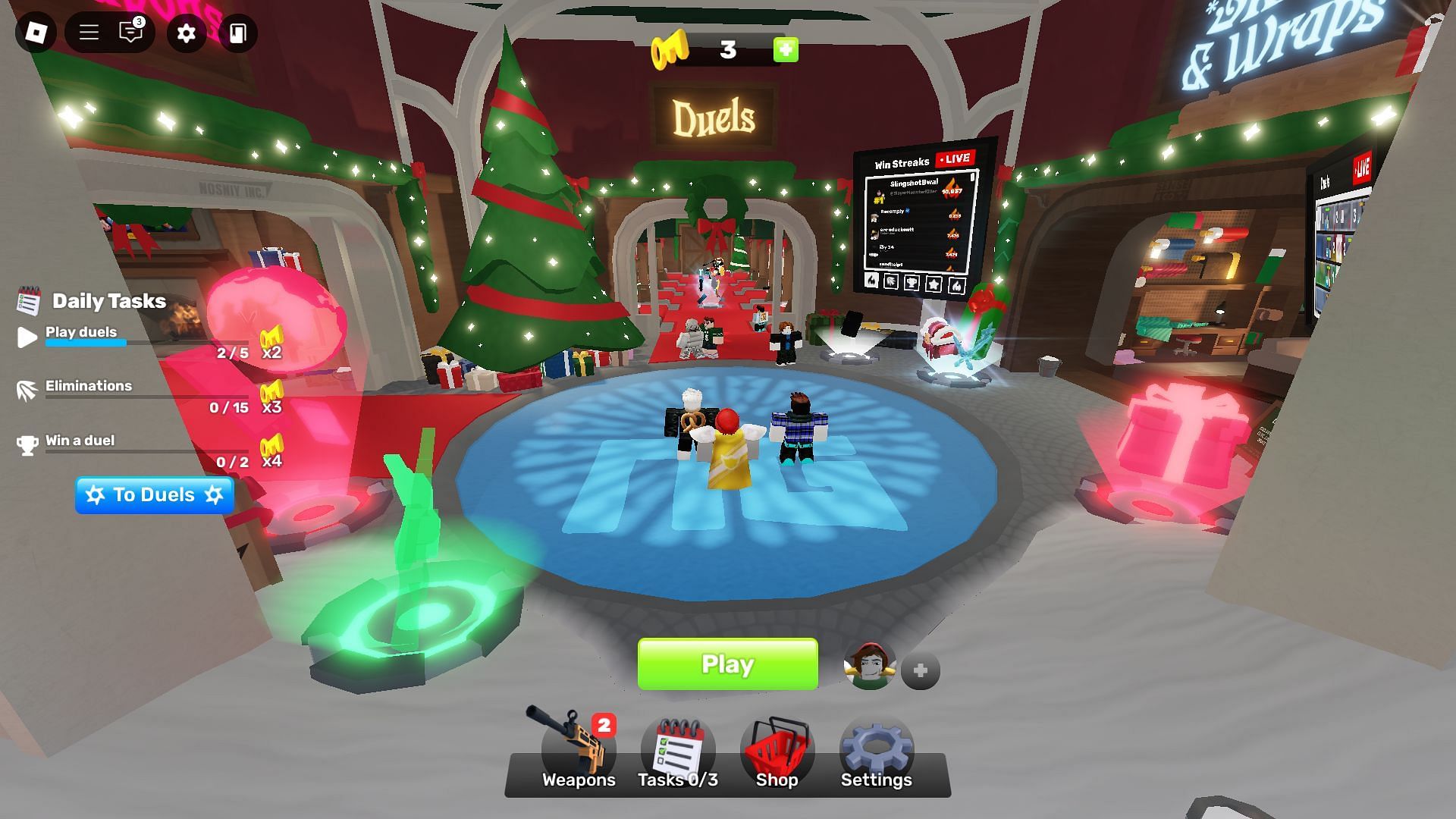 The Festive Event lobby (Image via Roblox)