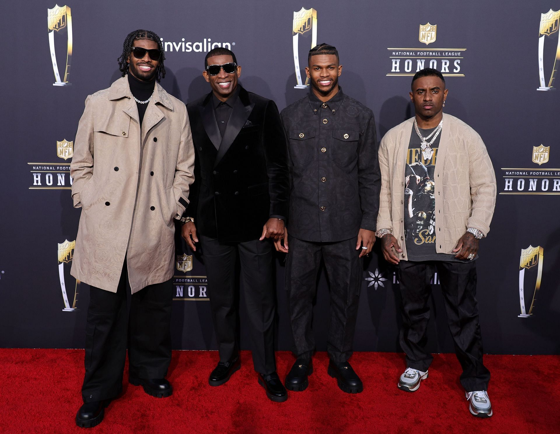 The Sanders family: Shedeur Sanders, Deion Sanders, Shilo Sanders and Deion Sanders Jr. (Credits: Getty)