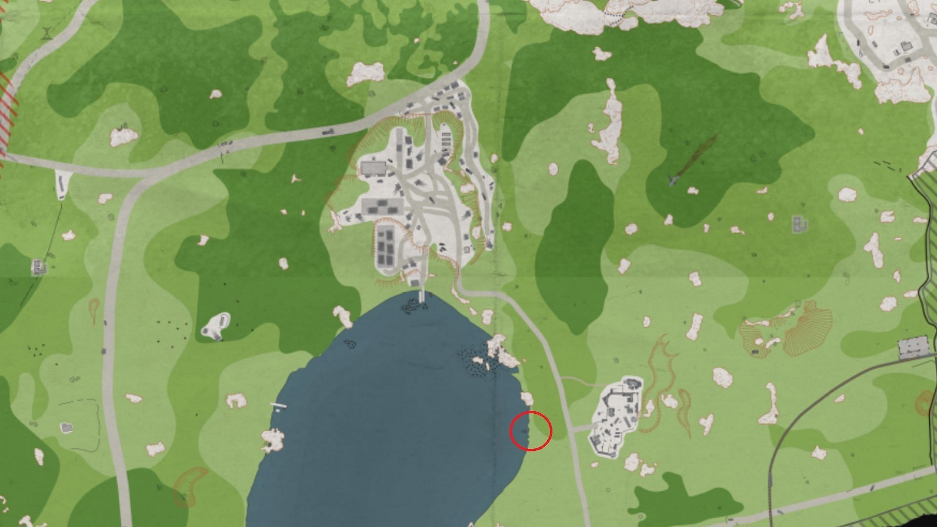 The location of the lost minivan (Image via Battlestate Games II Map Genie)