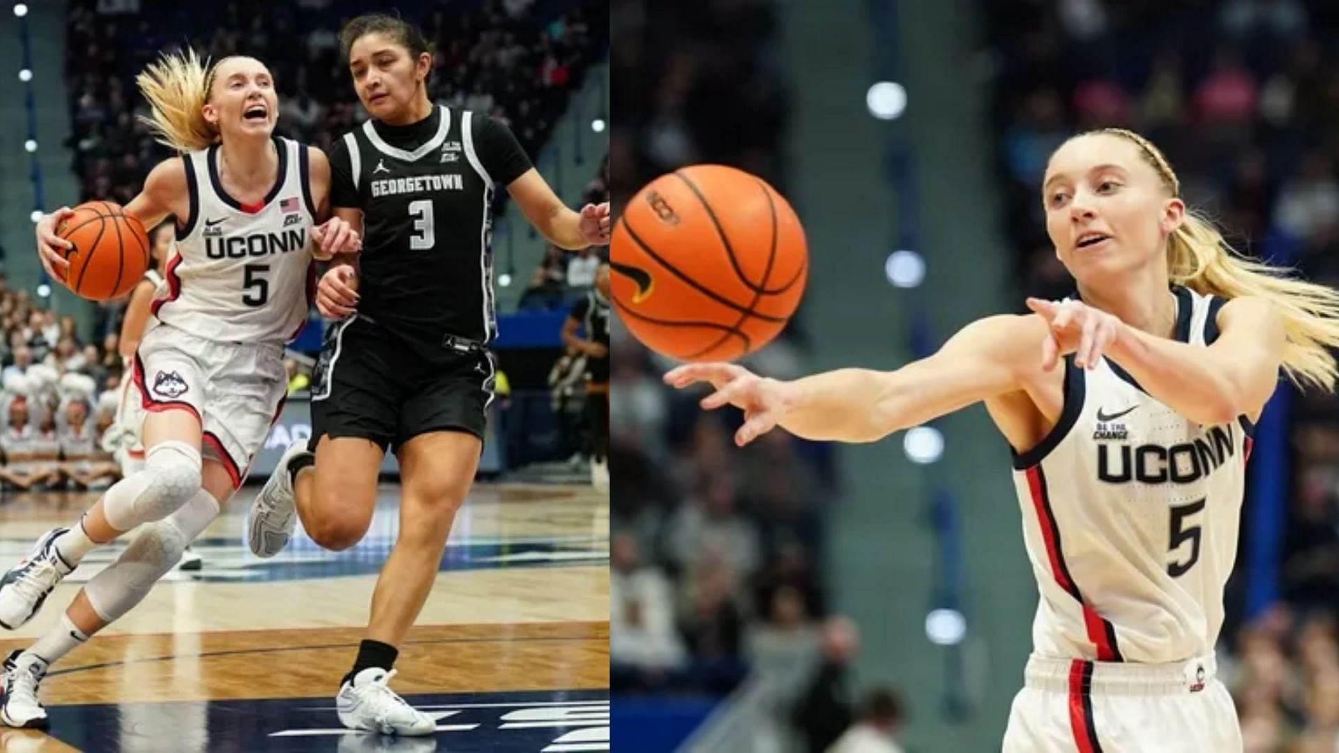 Paige Bueckers tallied 24 points, two rebounds, two assists, three steals and two blocks to lead UConn to a 79-44 win over Georgetown on Sunday (Image Source: IMAGN)