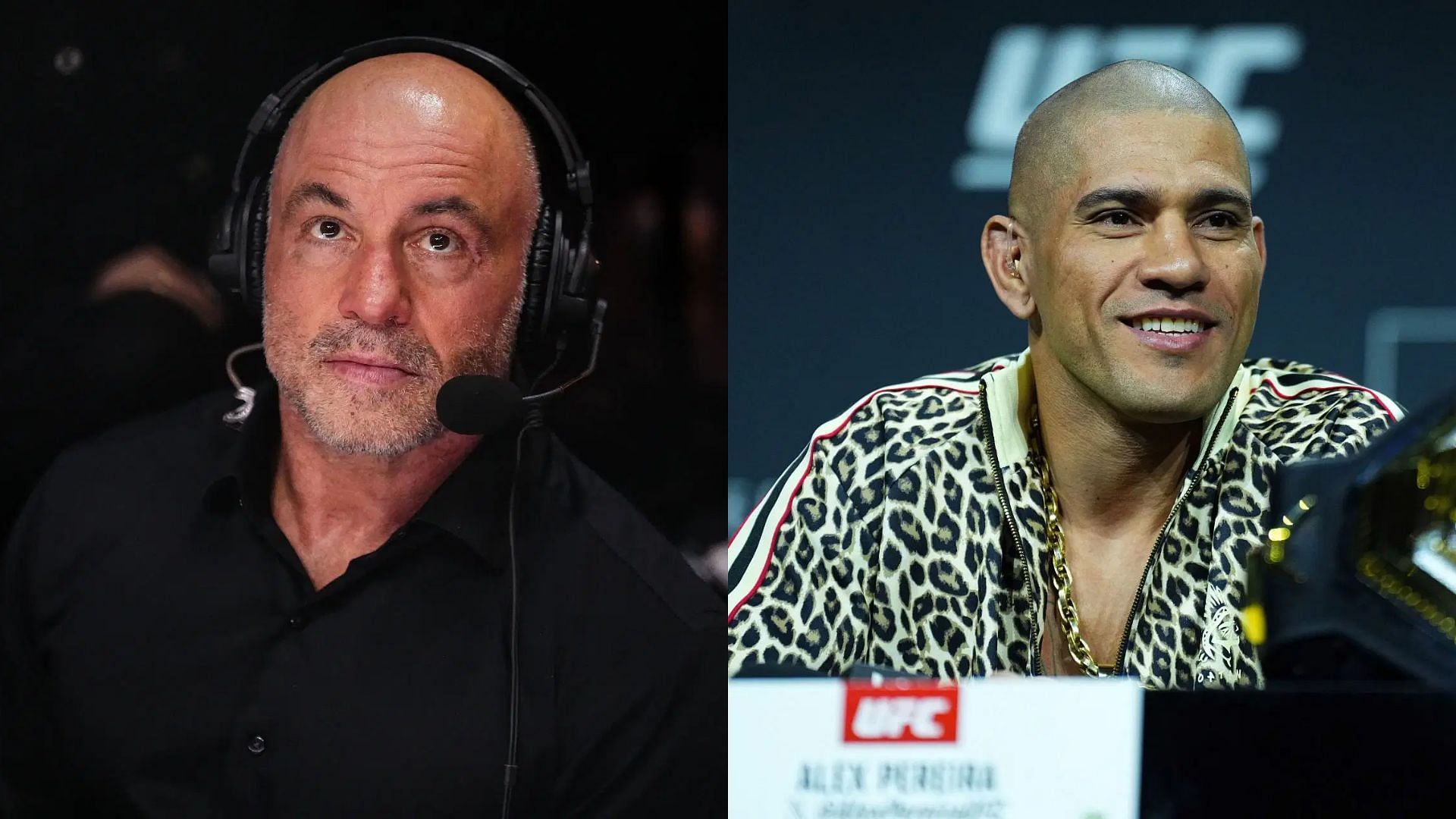 Joe Rogan (left) never misses a chance to praise Alex Pereira (right) [Image courtesy: Getty Images] 