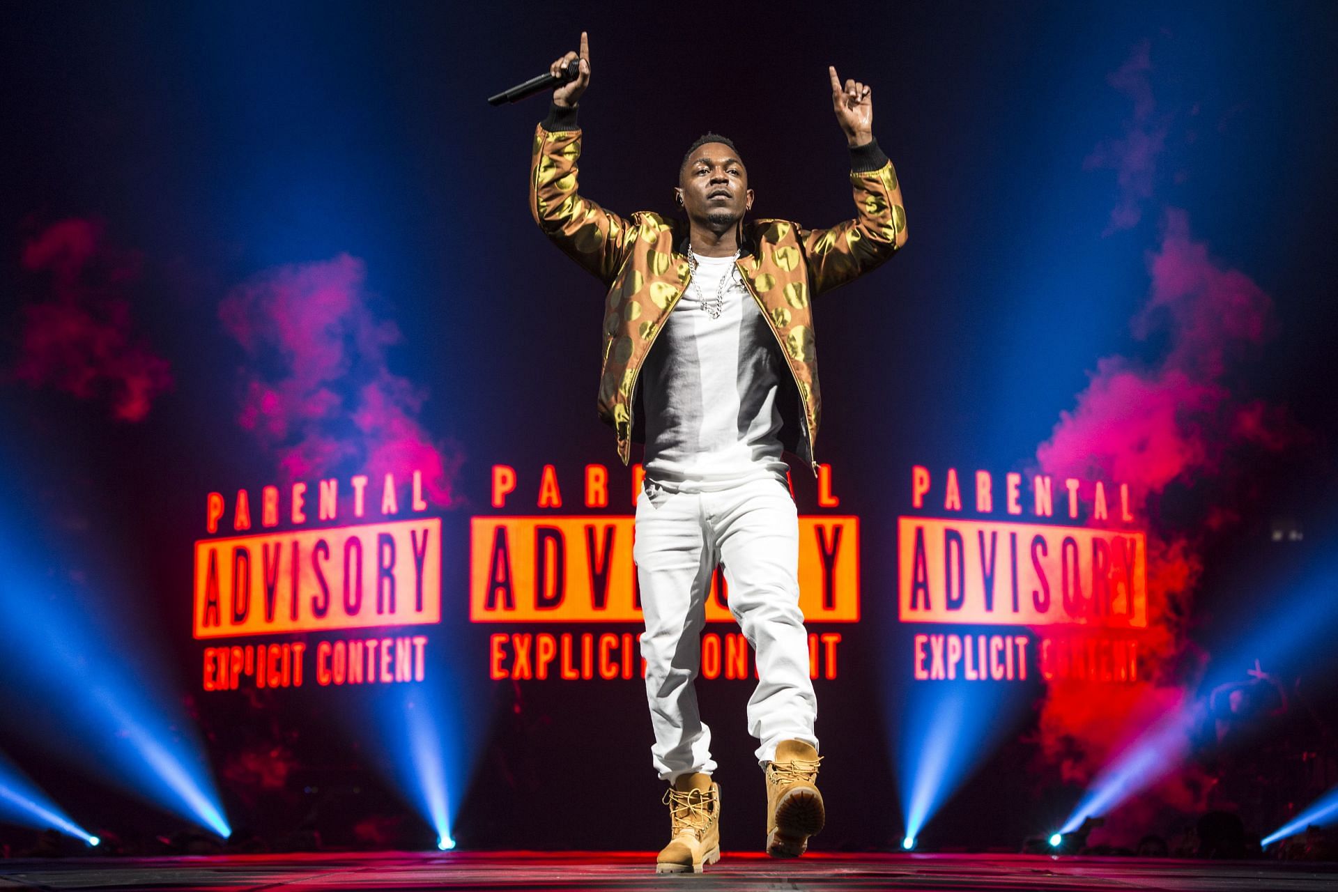 Kanye West THE YEEZUS TOUR with Kendrick Lamar - Los Angeles, CA - Source: Getty