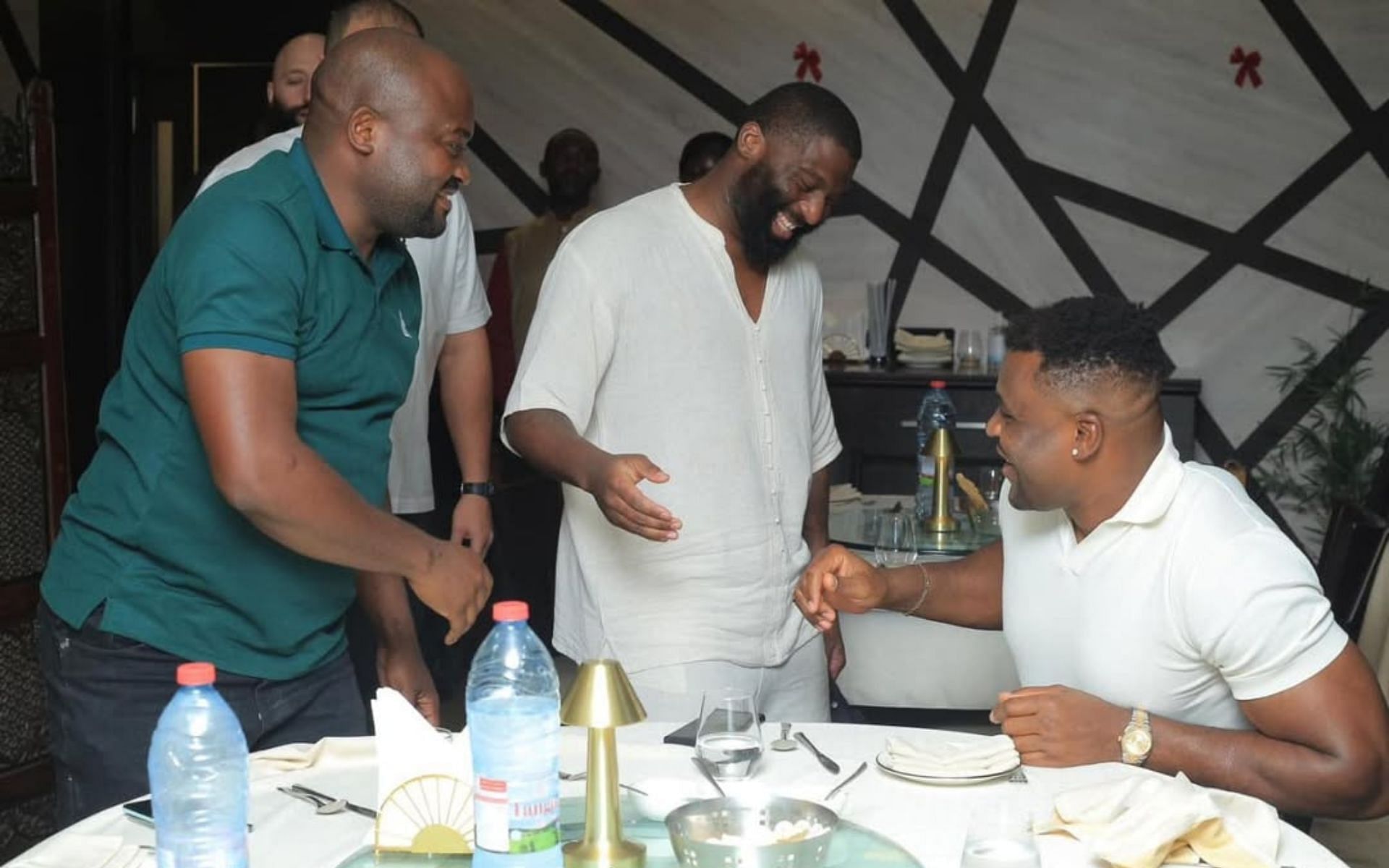 Francis Ngannou&#039;s dinner with Samuel Eto&#039;o and others [Image courtesy: @francisngannou on Instagram]