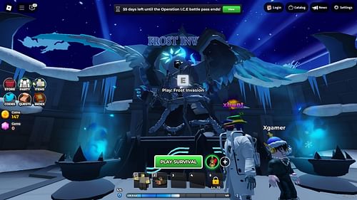 Complete the Frost Invasion event stage to get the regular Token (Image via Roblox)