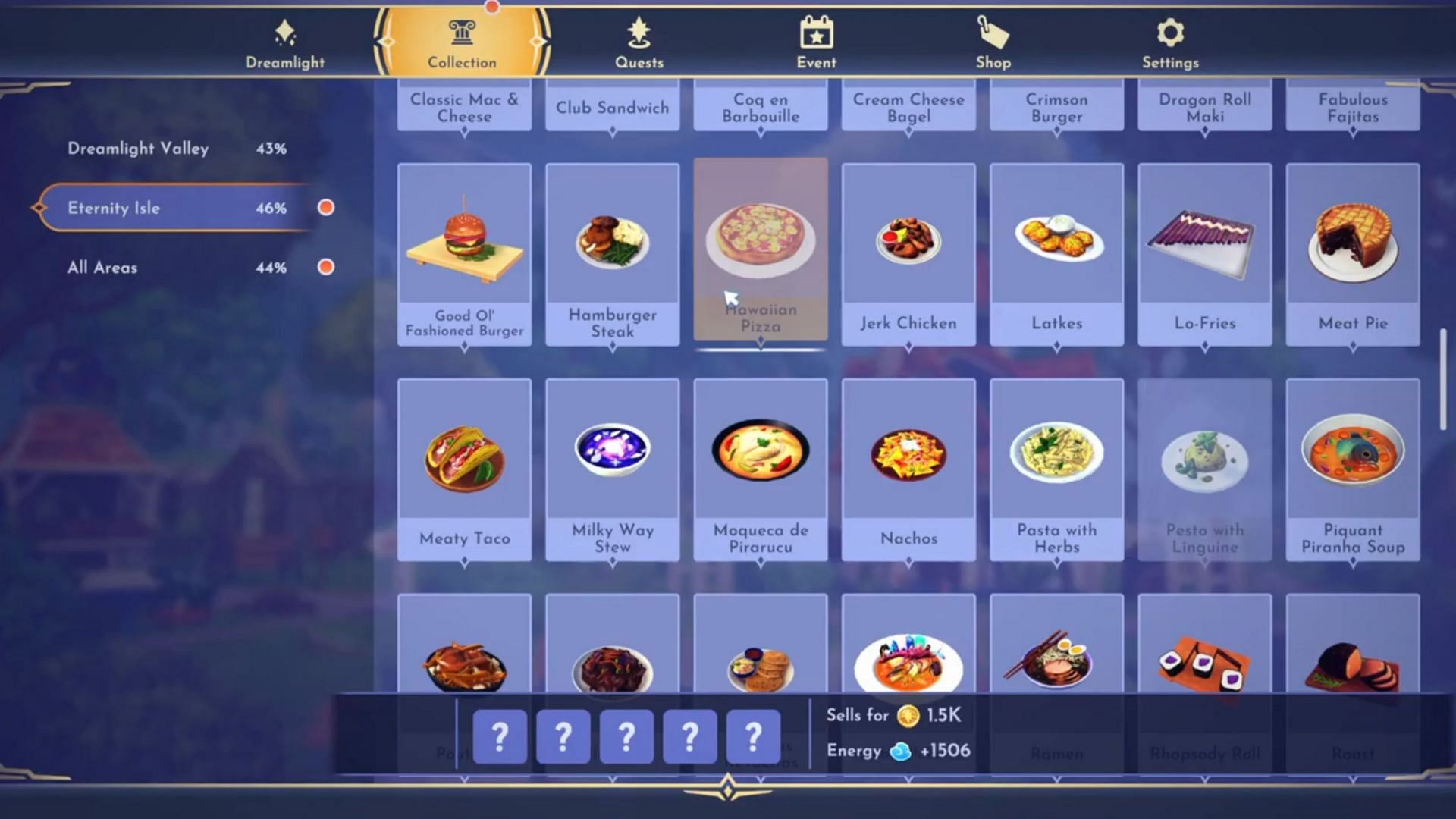 This pizza can restore 1506 energy and earn you 1.5k Star Coins (Image via Gameloft)