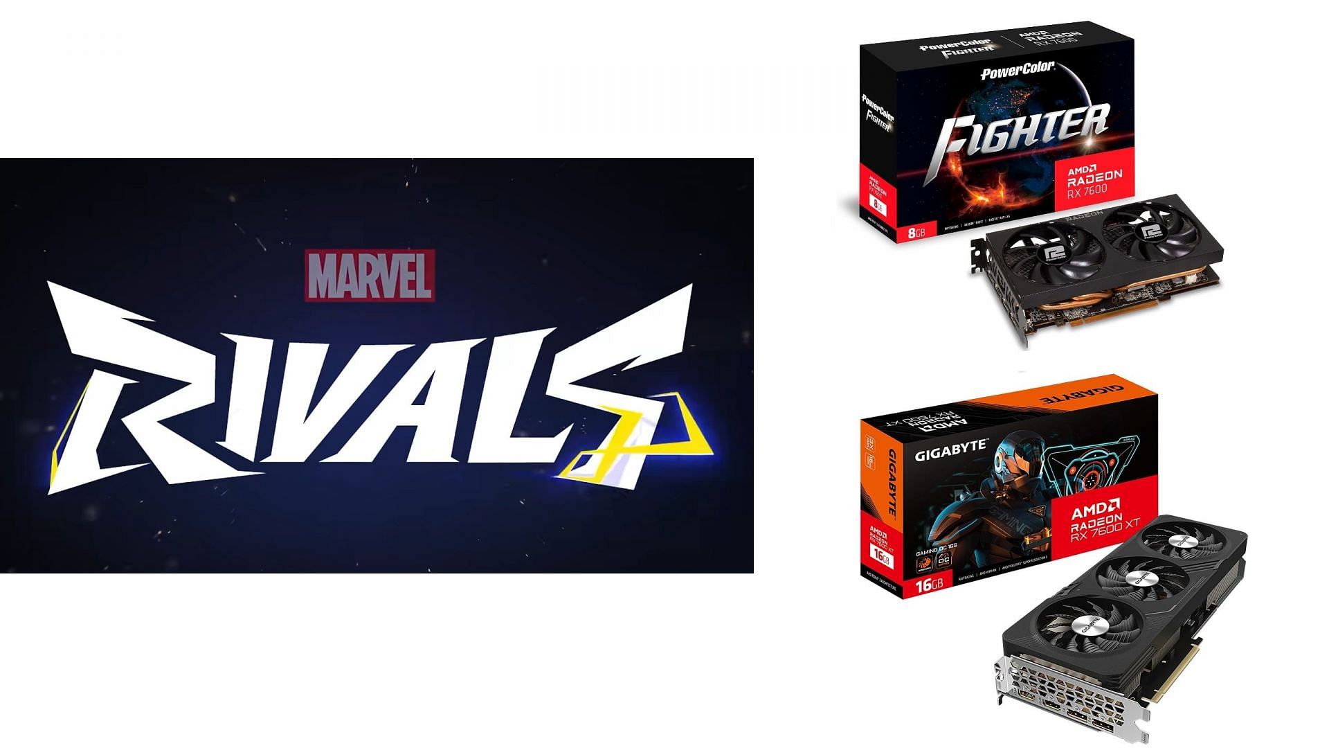 Picture of Marvel Rivals with PowerColor Radeon RX 7600 and GIGABYTE Radeon RX 7600 XT