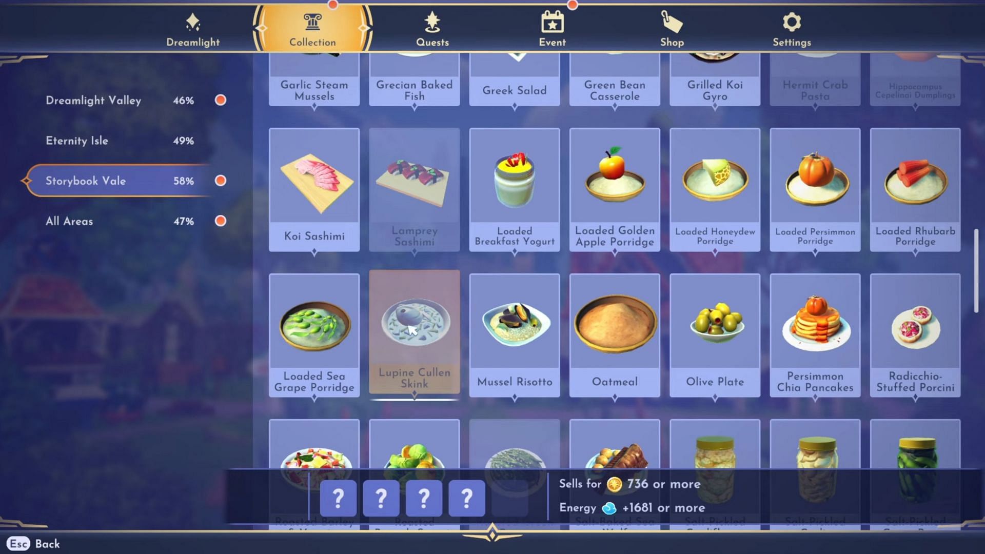 This meal will restore 1681 energy and can be sold for 736 Star Coins (Image via Gameloft)