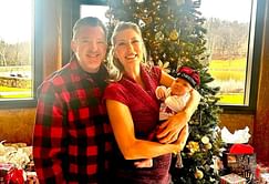 Tony Stewart and Leah Pruett celebrate first Christmas as parents with son Dominic