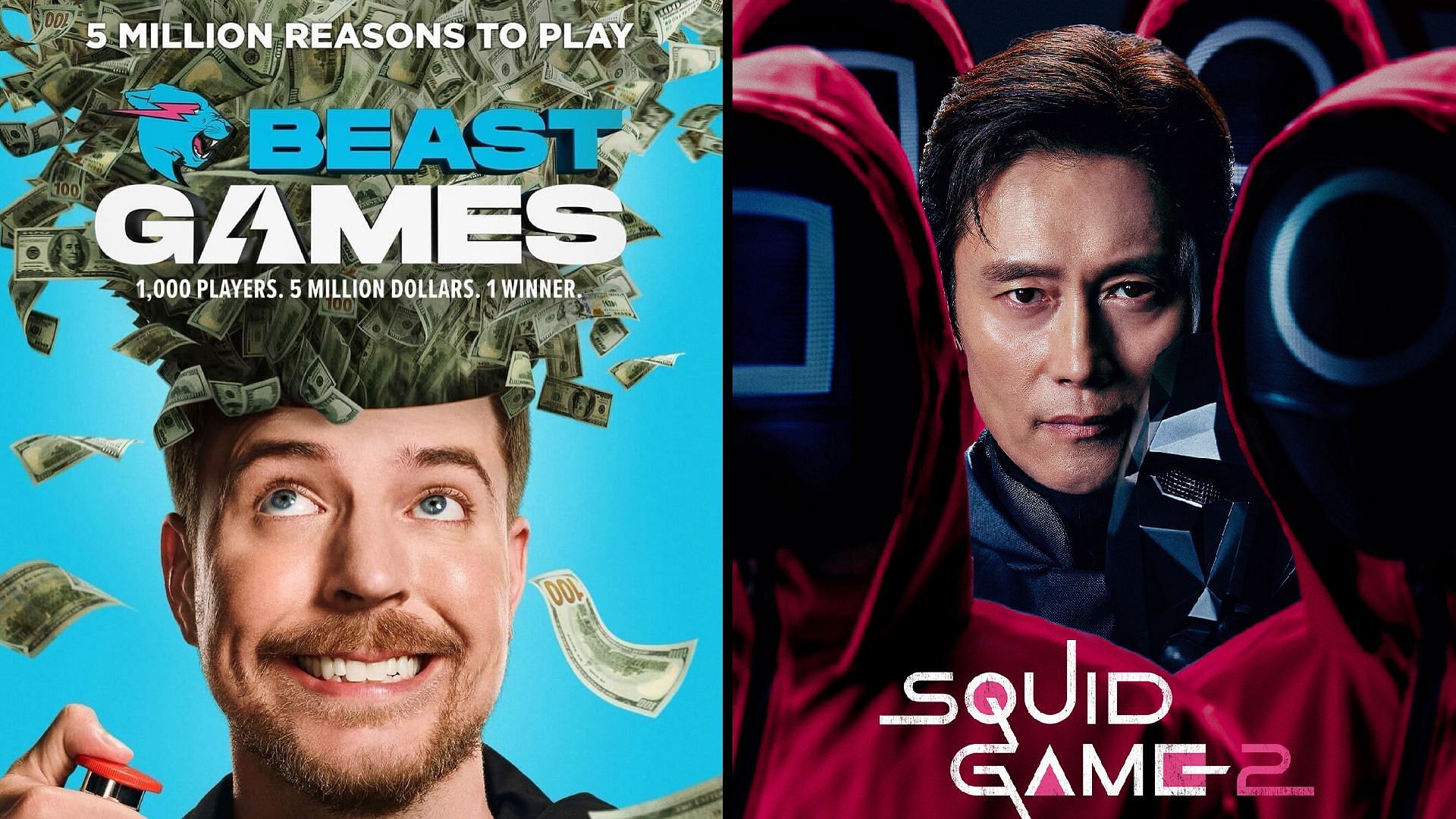 Rosanna Pansino compares Beast Games and Squid Games Season 2 (Image via @beastgamesonprime, @squidgamesnetflix/Instagram)