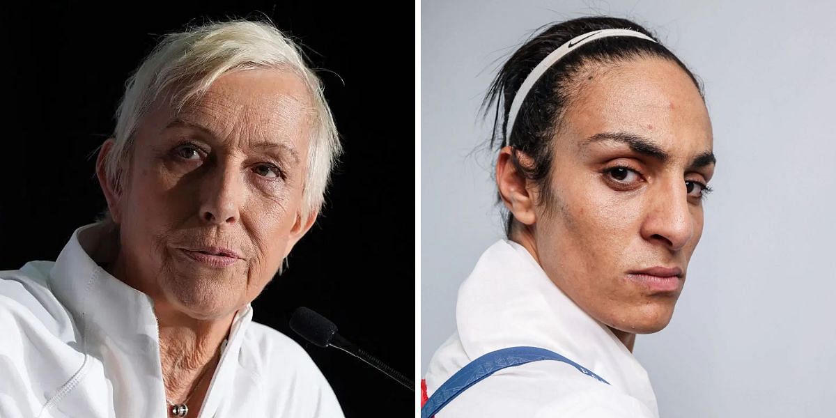 Martina Navratilova (L), Imane Khelif (R), Sources: Getty