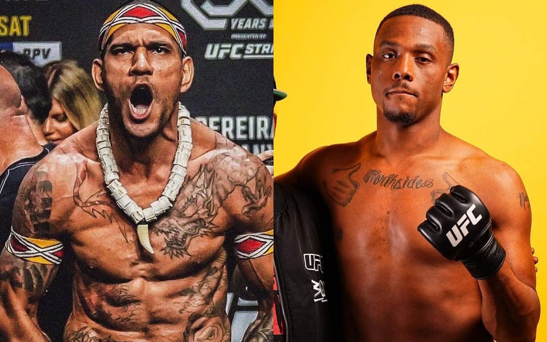 Alex Pereira (left) talks about UFC PI scuffle with Jamahal Hill (right). [Images courtesy: @alexpoatanpereira and @sweet_dreams_jhill on Instagram]