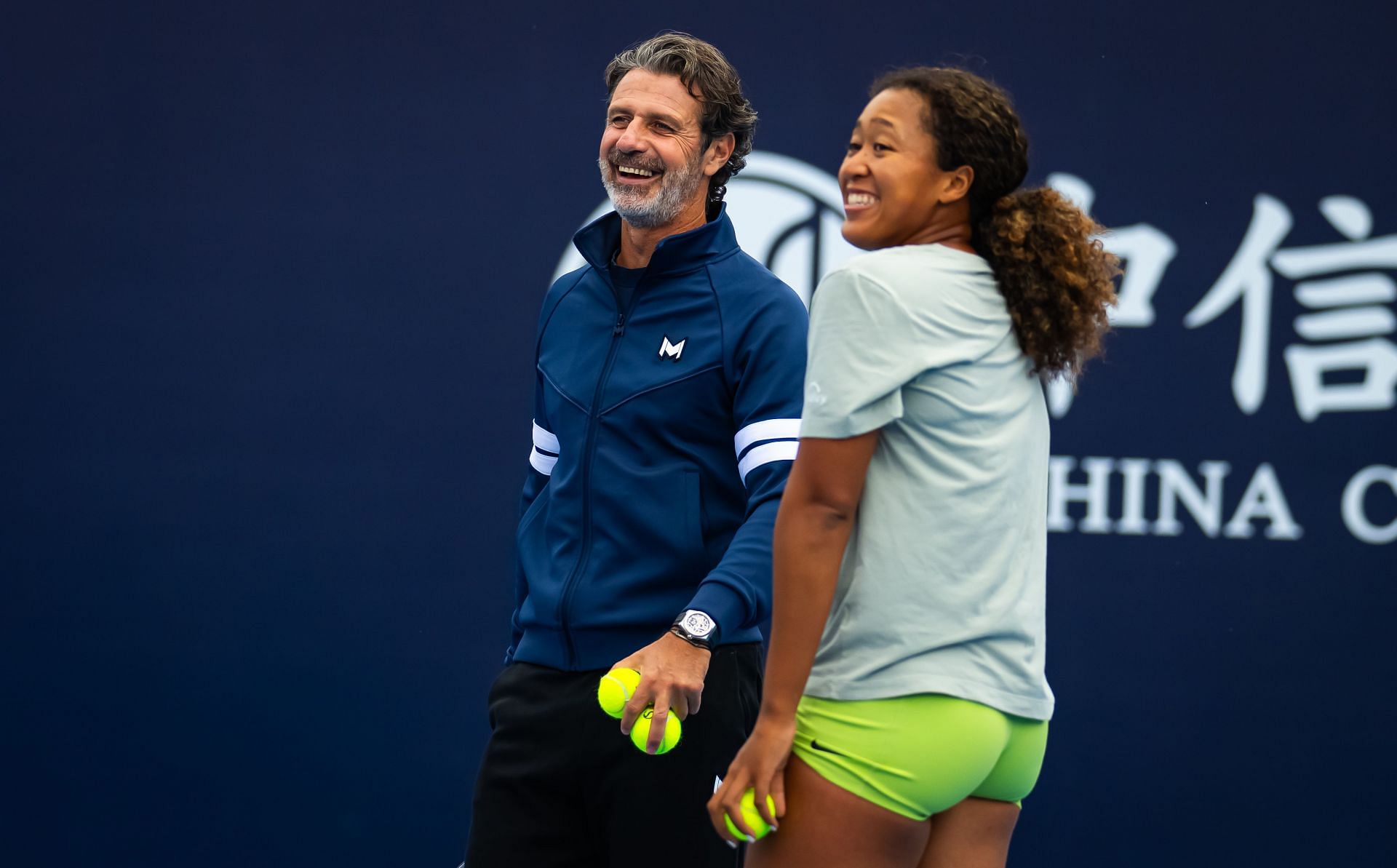 Naomi Osaka pictured with Patrick Mouratoglou at the 2024 China Open - Image Source: Getty