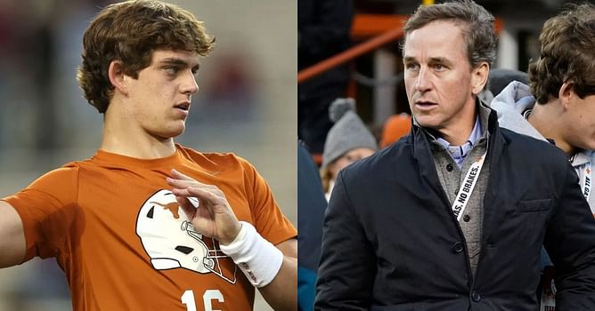 Arch Manning's father Cooper echoes Texas' famous chant after Steve Sarkisian & Co triumphs over Texas A&M