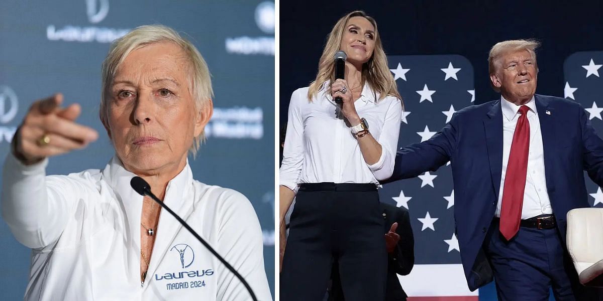 Martina Navratilova (L), Lara Trump and Donald Trump (R) [Image source: Getty]
