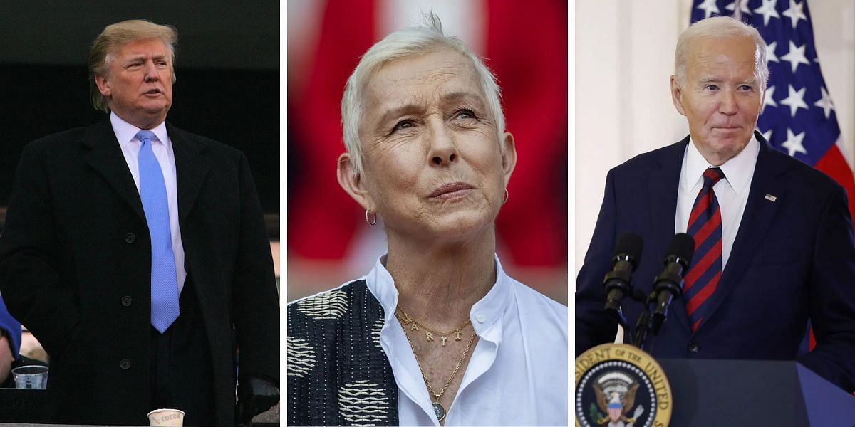 Donald Trump (L), Martina Navratilova (C) and Joe Biden (R); ( Source - Getty Images)