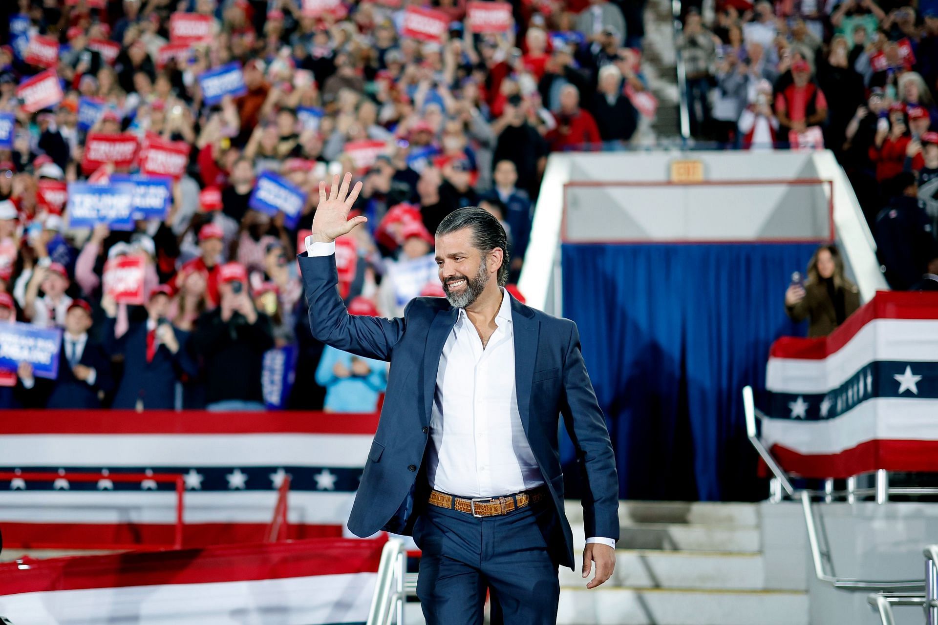 Donald Trump Campaigns For President In Raleigh, North Carolina - Source: Getty