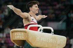 Stephen Nedoroscik gives hilarious reaction as he jokingly compares his current pommel horse prowess to that from a year ago