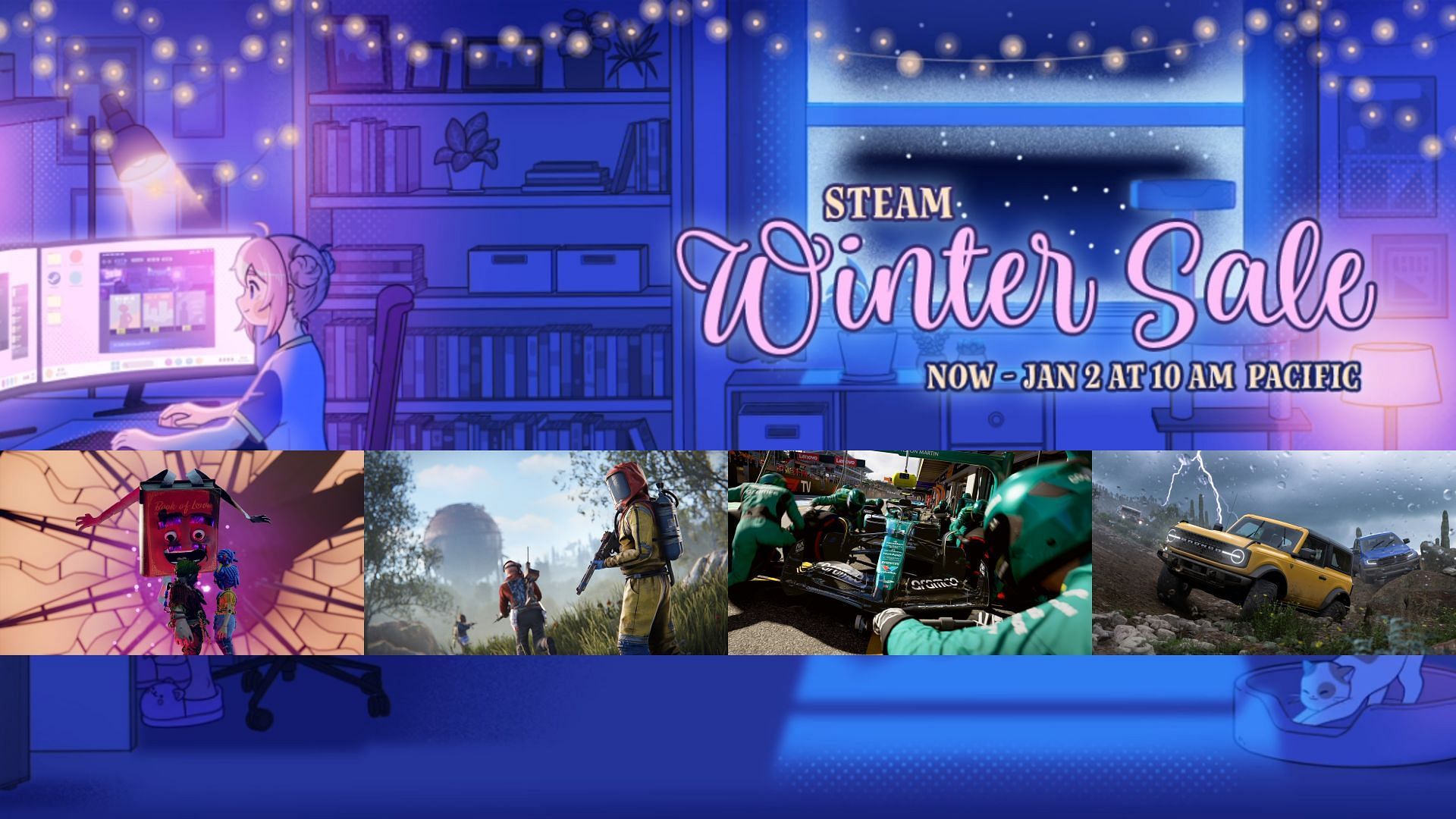 Steam Winter Sale 2024 (Image via Steam| Xbox Game Studios | Electronic Arts | Facepunch Studios)