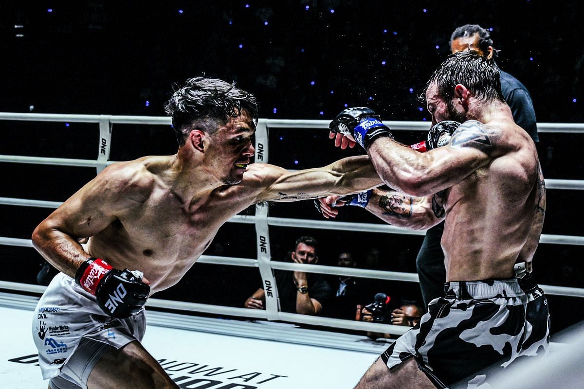 WATCH: Reece McLaren&rsquo;s surgical elbow shot busts open Jarred Brooks, effectively turns tide of ONE Fight Night 26 showdown -- Photo by ONE Championship