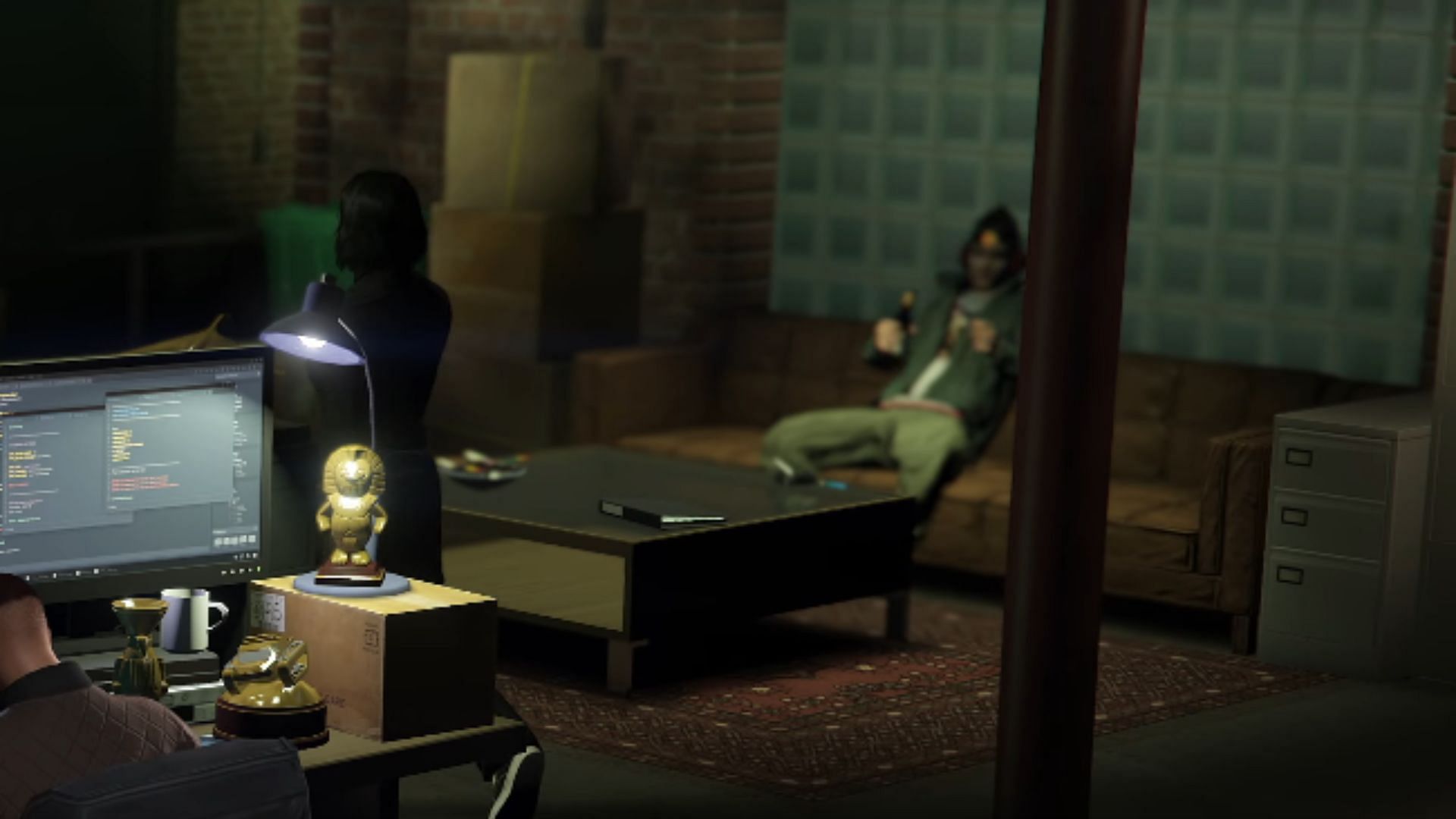 Bowl of snacks on the table in the GTA Online DLC trailer (Image via Rockstar Games)