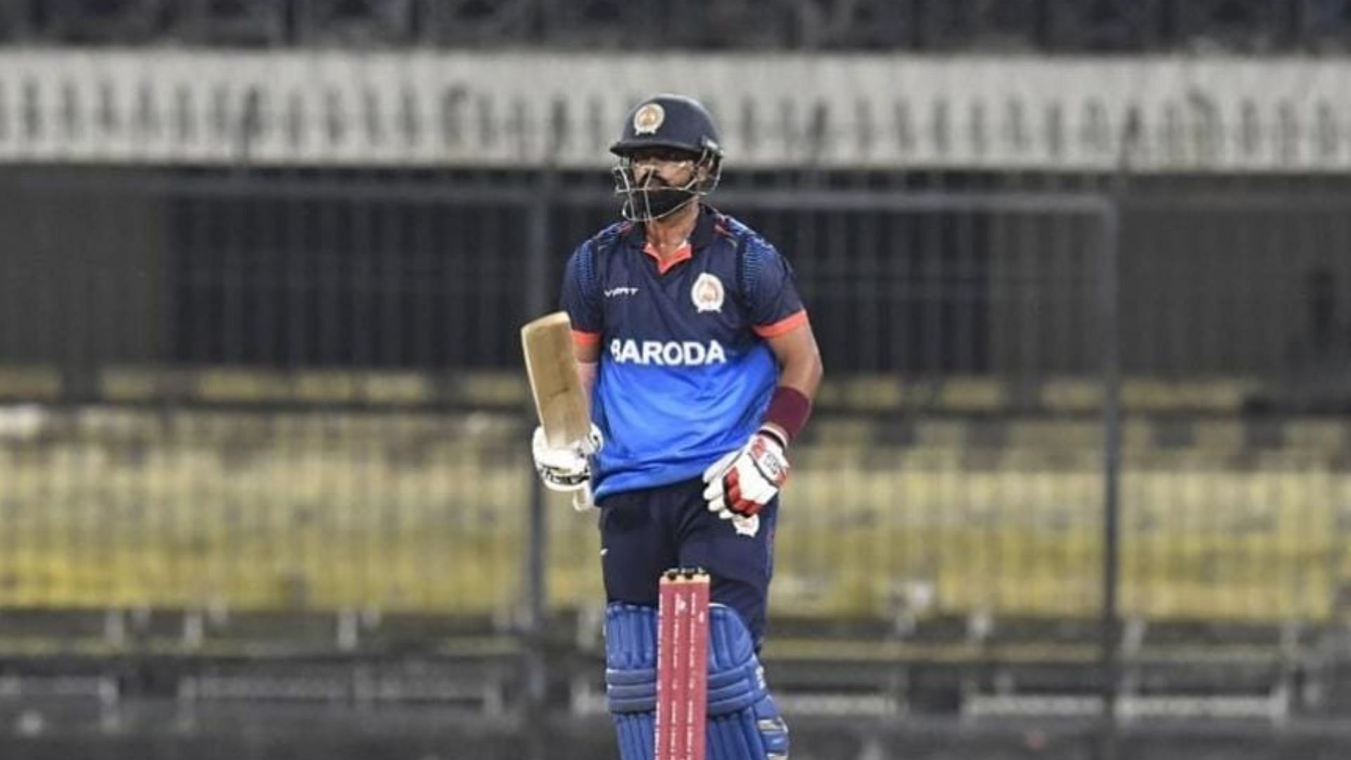 Bhanu Pania in action for Baroda (Image Credits: Bhanu Pania/IG)